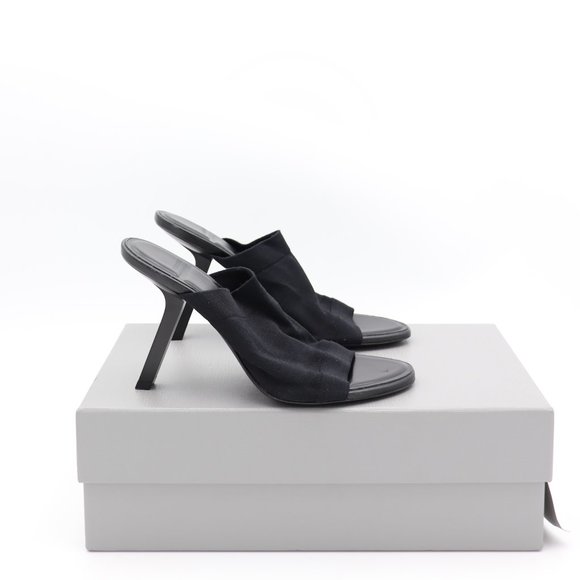 Balenciaga Black Stretch Tight Sandals Heels Mules 7 37 New - Picture 5 of 8